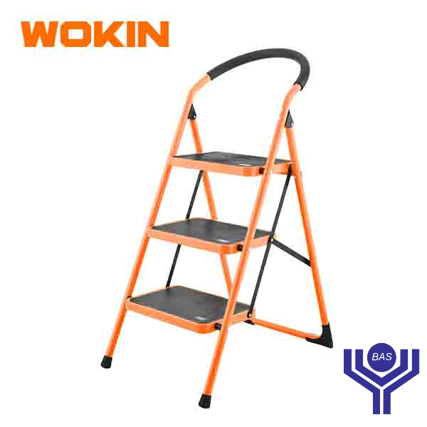 Heavy duty Steel Ladder (3 steps) Wokin Brand - BAS Kuwait