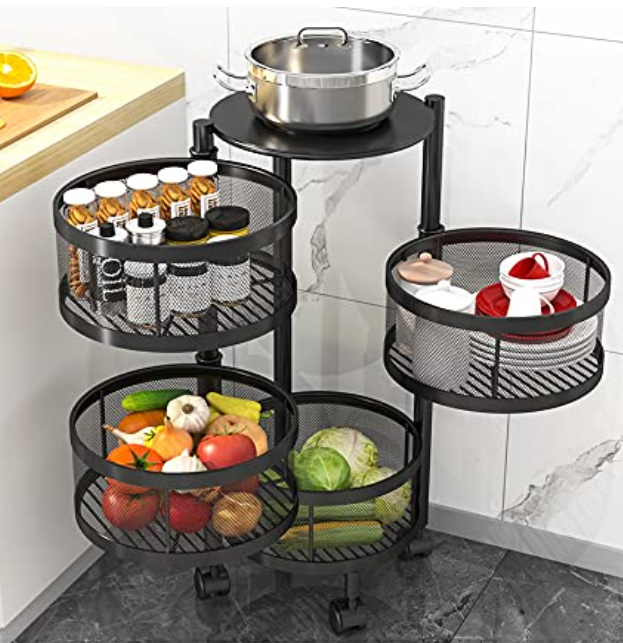 4 Layer Rack with wheels (roud shaped) - BAS kuwait