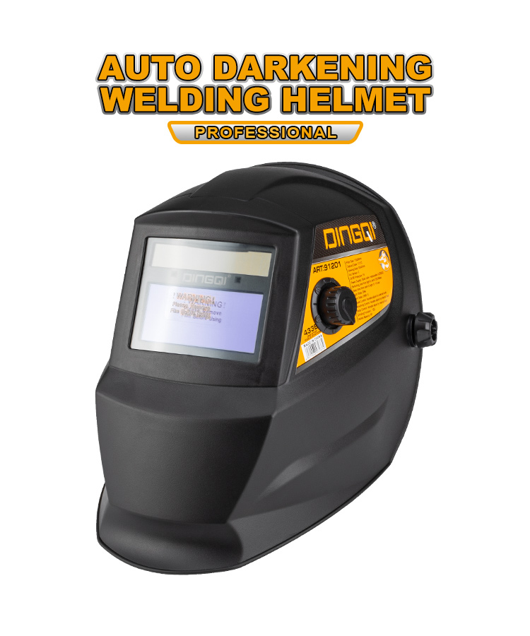 Welding Helmet PP Material Solar Battery Auto Darkening Safety 93x43 Visual DINGQI BRAND - BAS Kuwait