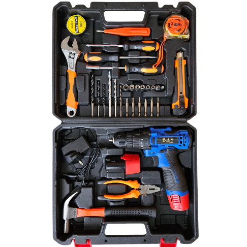 Cordless Drill 12v with tools set - BAS Kuwait 