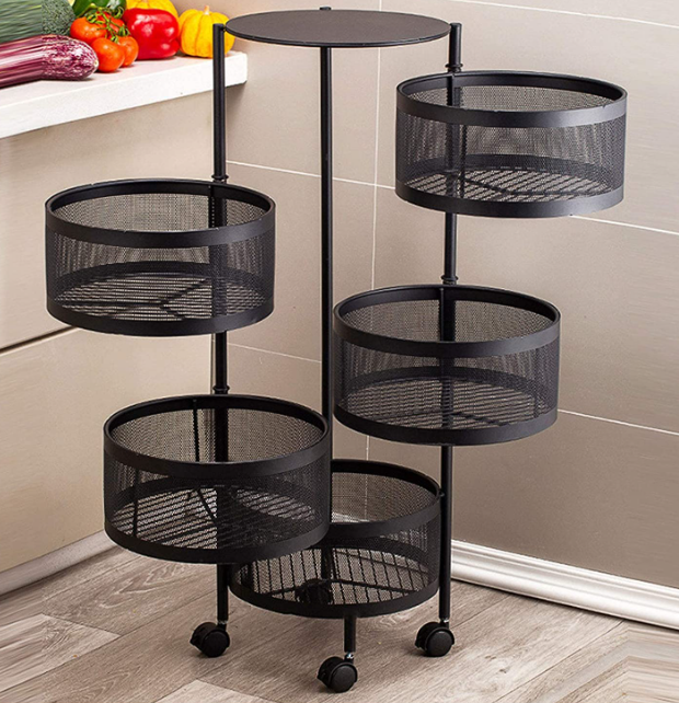 5 Layer Rack with wheels (round shaped) - BAS kuwait