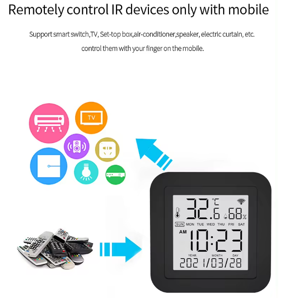 Smart IR Remote Temperature And Humidity Detector App Controlled AC Temperature Easy Connection - BAS Kuwait