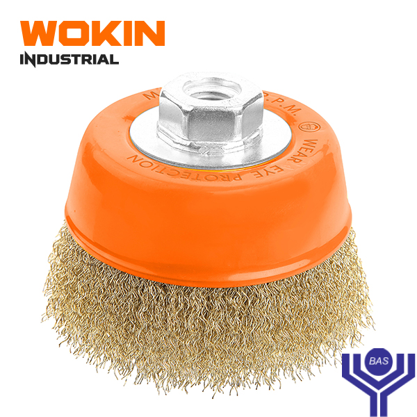 Industrial Cup Wire Brush with nut Wokin Brand - BAS Kuwait