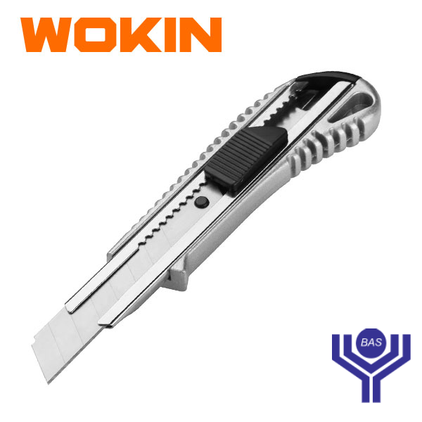 Snap-Off Blade Knife with Aluminium Case 18 x 100mm Wokin Brand - BAS Kuwait