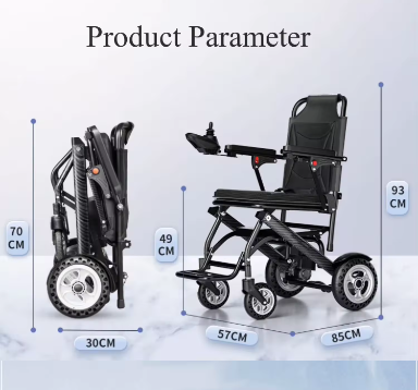 Electric Wheel chair With Wireless Bluetooth Remote Control Foldable aluminium body Compact 14.5kg - BAS Kuwait