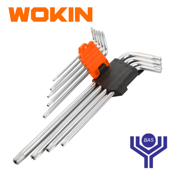 Extra Long Arm Torx key / Star bit set (9pcs) Wokin Brand - BAS Kuwait