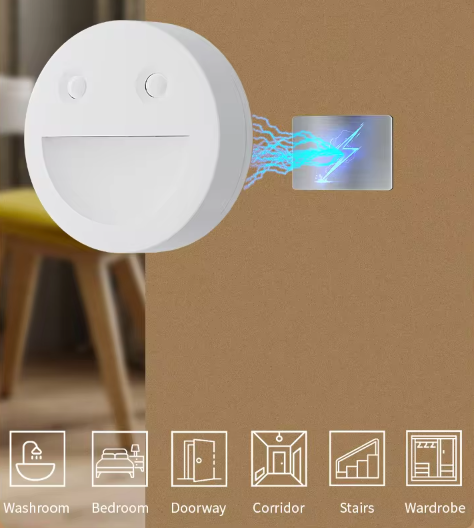 Motion Sensor LED Light Smart Night Light Warm Magnetic Installation - BAS Kuwait