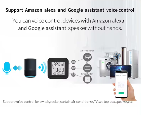 Smart IR Remote Temperature And Humidity Detector App Controlled AC Temperature Easy Connection - BAS Kuwait