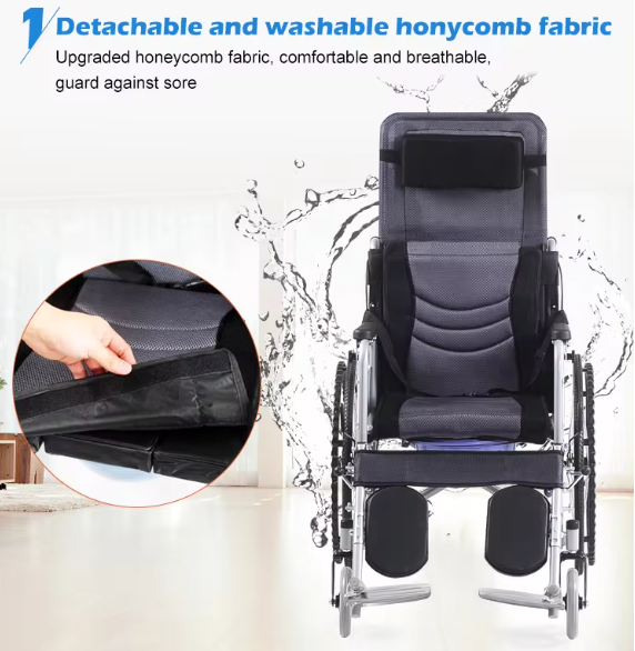 Wheelchair Foldable Light Weight Manual With Adjustable Positions For Home And Hospital - BAS Kuwait