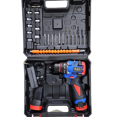 Cordless Drill 16.8v with 2 batteries 2100 rpm 60 N.m Torque Power with drilling accessories - BAS Kuwait