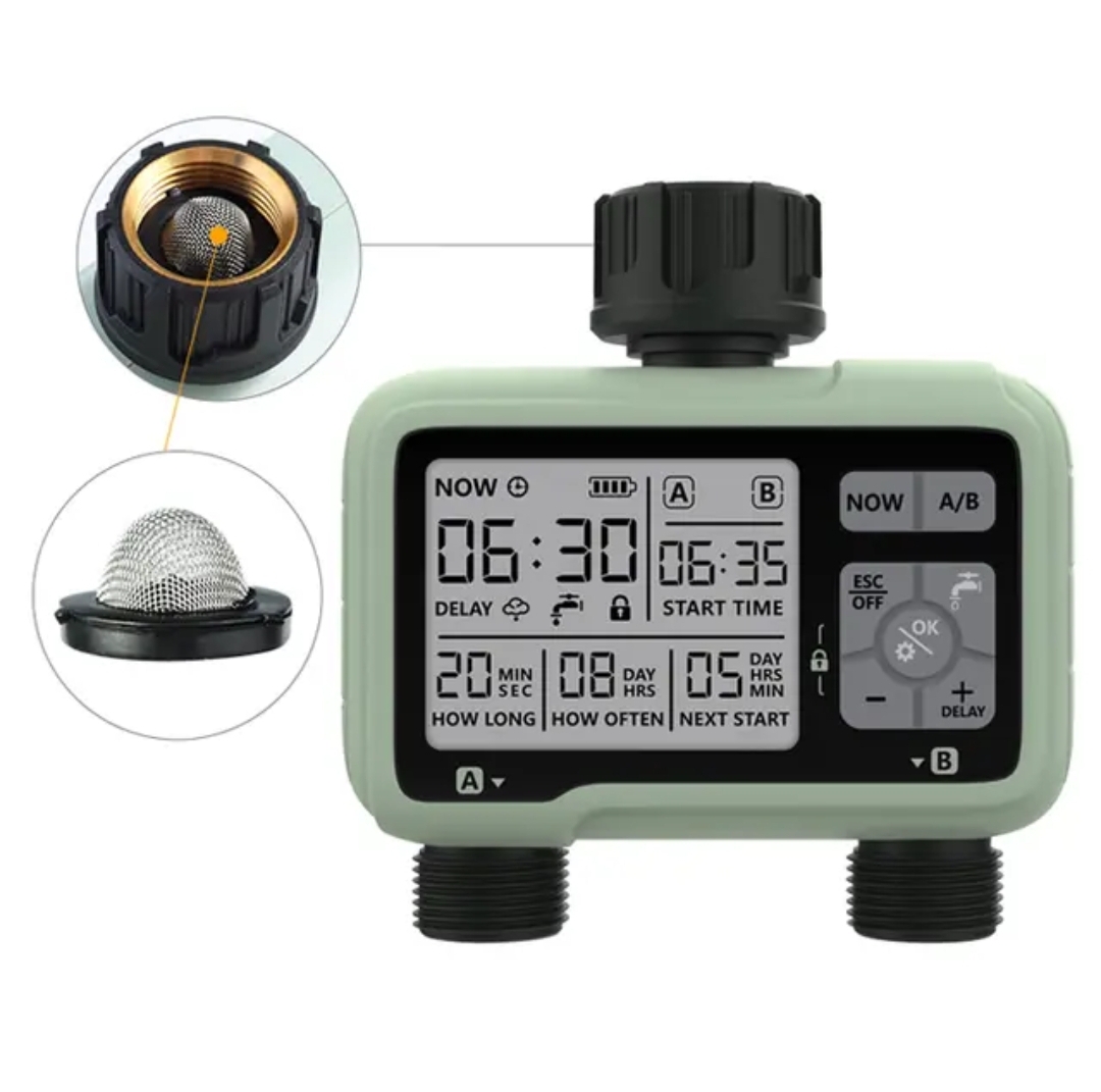 Automatic Digital Irrigation Timer with 2 Outlets - BAS Kuwait