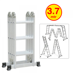 Multipurpose Aluminium Ladder Foldable design 12 Steps - BAS Kuwait