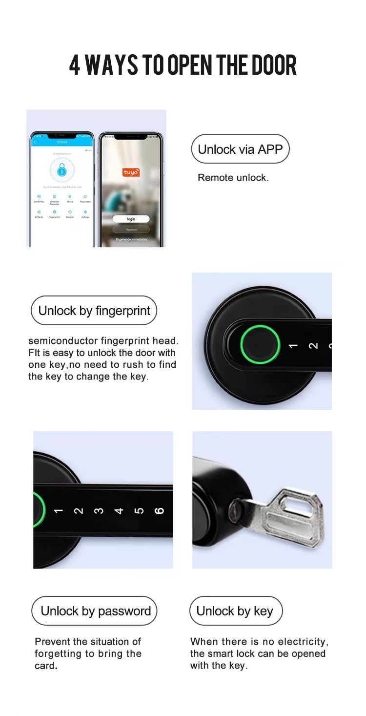 Smart Lock S11 - Keyless Entry - Fingerprint, Pass code, Mobile App (Bluetooth) - BAS Kuwait