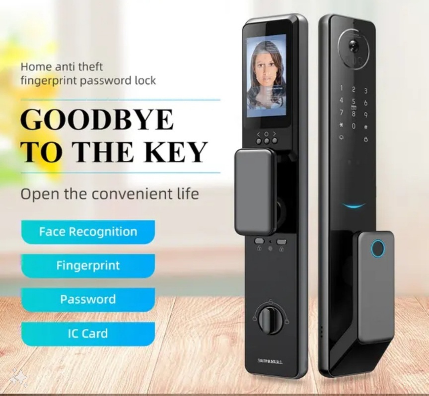 Smart Lock S61 - Keyless Entry - Face & Palm Recognition, Fingerprint, Pass code, key card, Mobile App (Wifi) - BAS Kuwait