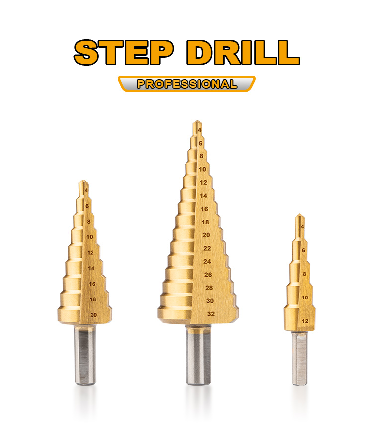 Step Drill Bit / Unibit set (3 pcs) DINGQI BRAND - BAS Kuwait