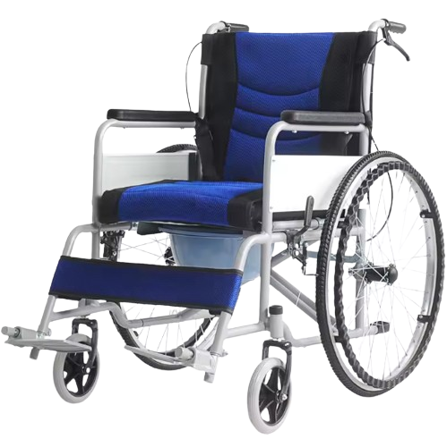 Wheelchair Foldable Super Light Weight Manual With 3 brakes Comfortable For Home And Hospital - BAS Kuwait