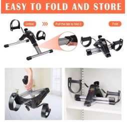 Foldable Exercise bike Mini Feet Exercise Pedal Bike Workout Fitness Machine - BAS Kuwait