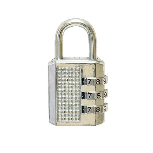 Luggage Pad Lock number Chrome (medium) - BAS Kuwait
