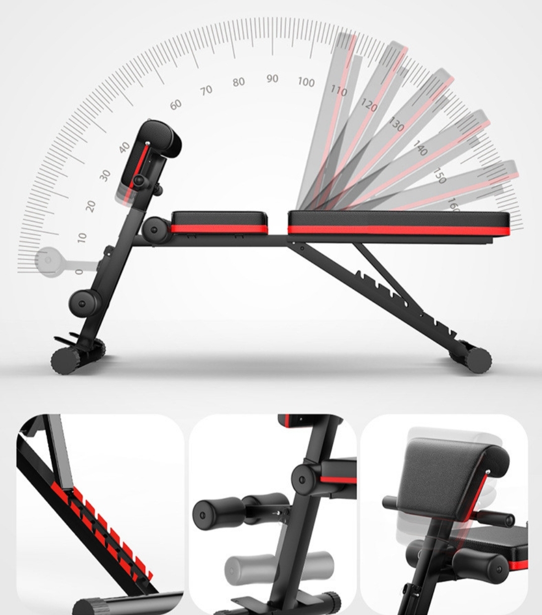 Adjustable Weight Bench with Resistance Band I Foldable gym Bench - BAS Kuwait