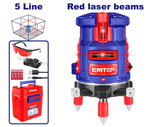 Laser level / Self-Leveling Line Laser Red Laser Machine 30m Range EMTOP BRAND - BAS Kuwait