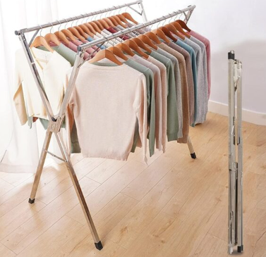 Clothes Drying Hanger Stand Stainless Steel Rack- BAS Kuwait