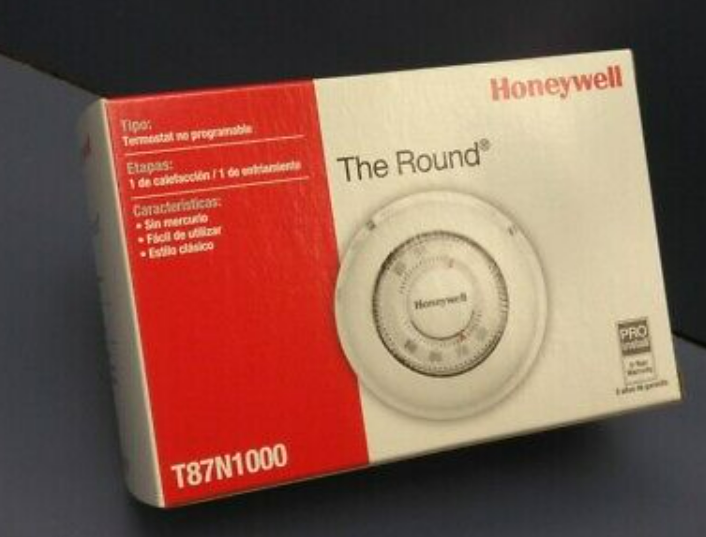 Honeywell Home Round Thermostat with 1H/1C Single Stage Heating and Cooling T87N1000 - BAS Kuwait
