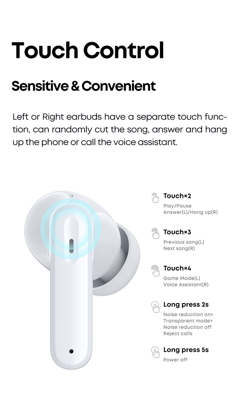 Wireless Earbud Earphones Bluetooth Noise Cancelling Water Proof Fast Charging Type C Headphones ANC ENC LANDSDOM BRAND - BAS Kuwait