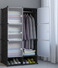 Portable Folding Storage Cabinet for Clothes [2] - BAS kuwait