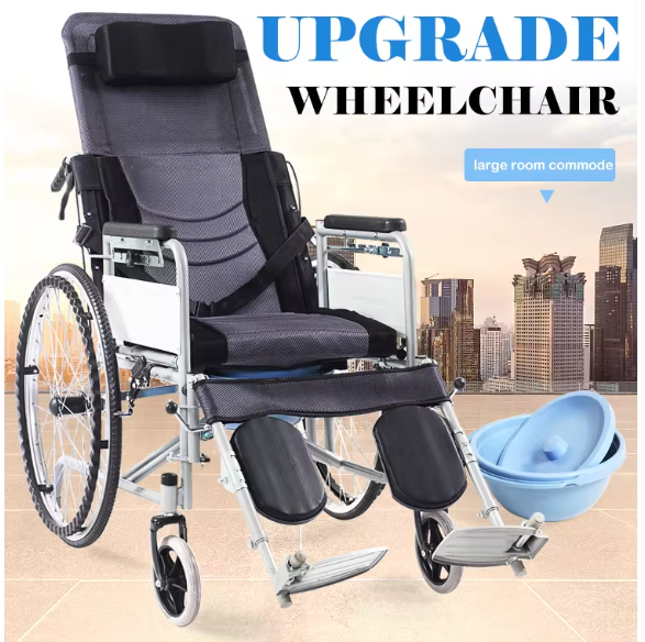 Wheelchair Foldable Light Weight Manual With Adjustable Positions For Home And Hospital - BAS Kuwait