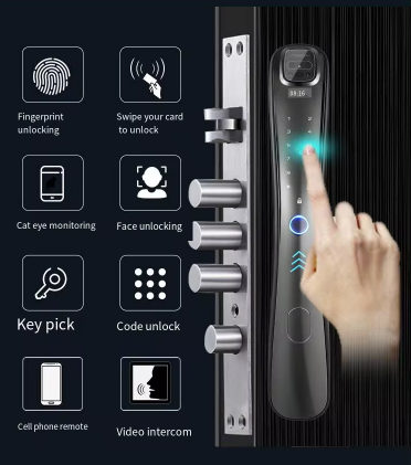 Smart Lock Q10 - Keyless Entry - Face recognition, Fingerprint, Pass code, key card, Mobile App (wifi) 