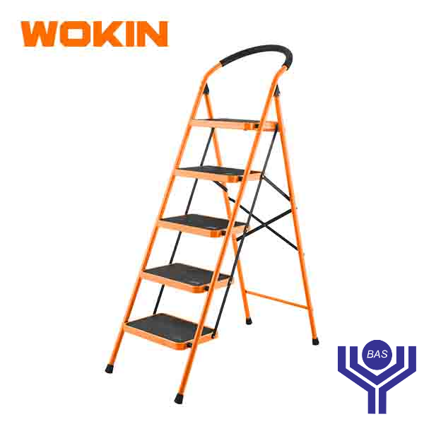 Heavy duty Steel Ladder (5 steps) Wokin Brand - BAS Kuwait