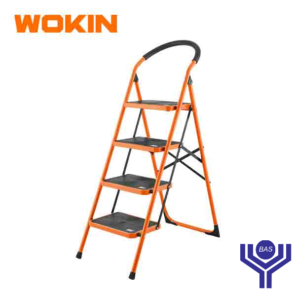 Heavy duty Steel Ladder (4 steps) Wokin Brand - BAS Kuwait