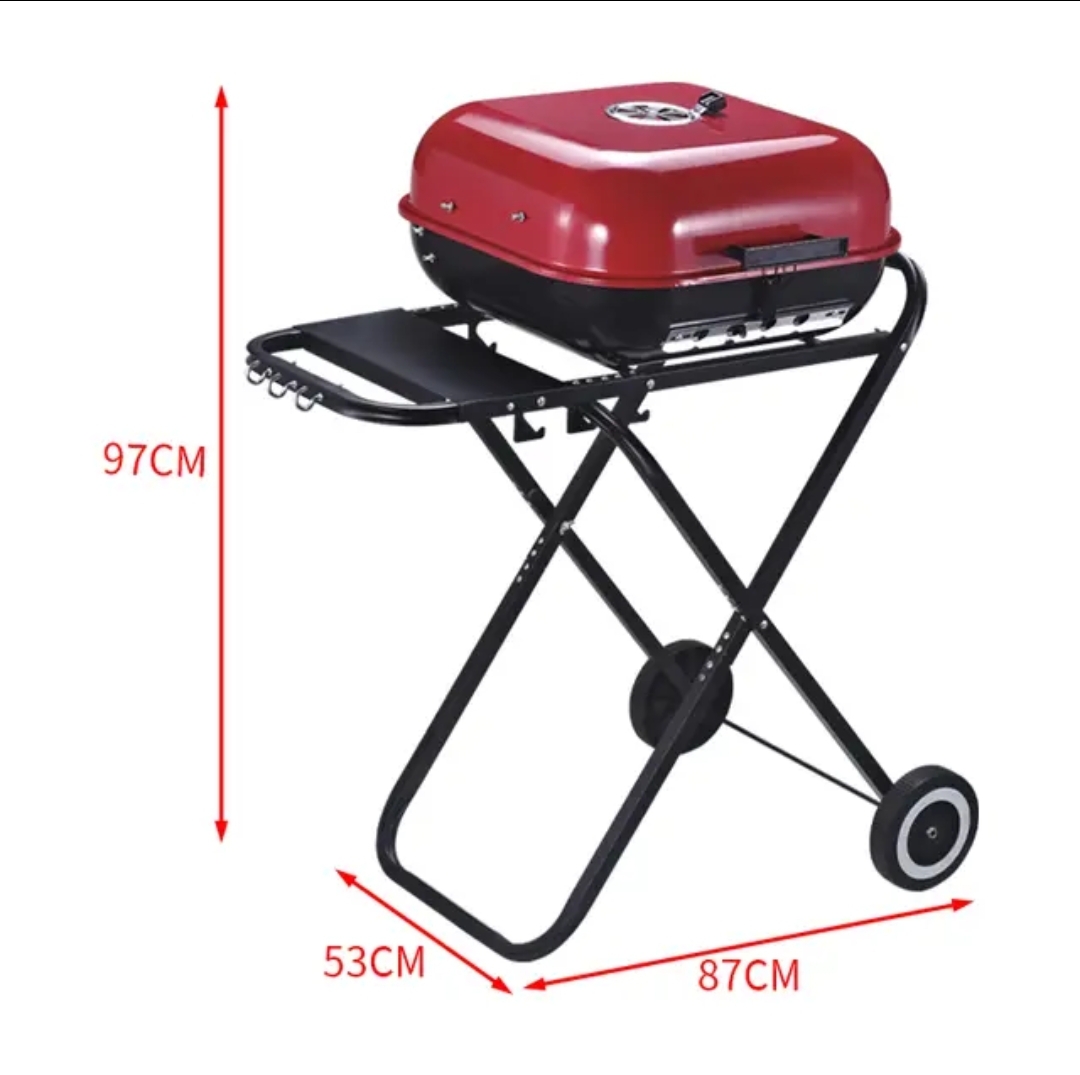 Charcoal BBQ Grill for outdoor Barbeque (Foldable Trolley) - BAS Kuwait