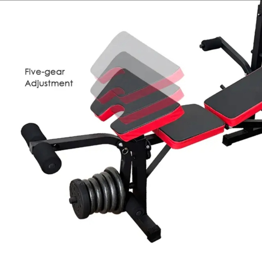 Adjustable Bench Press with Barbell stand I Foldable Multifunctional Fitness Bench - BAS Kuwait