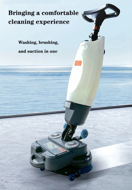 Electric Handheld Floor Scrubber Dryer machine I Cordless Double Brush Floor Scrubber - BAS Kuwait