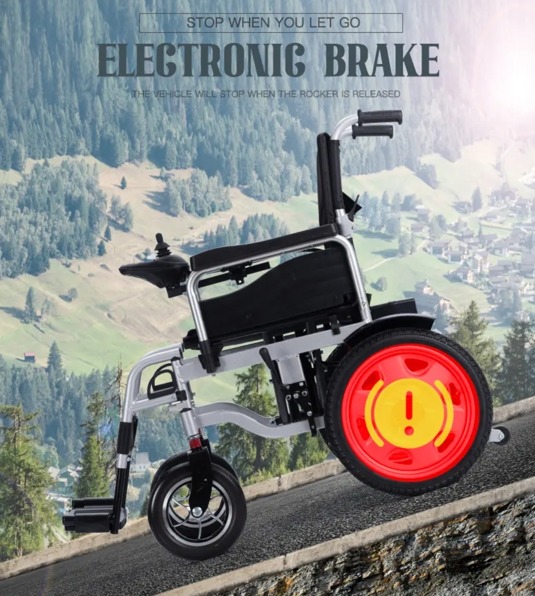 Electric Wheel chair with Remote Control wheelchair Foldable Steel body  (2) - BAS Kuwait