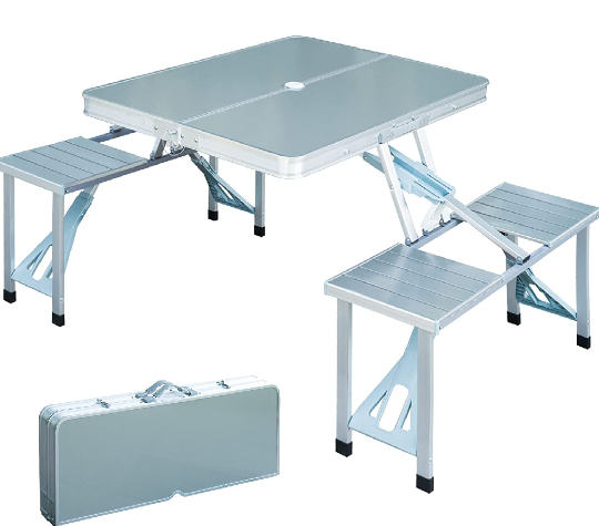 Foldable Table and Chairs set (Aluminum) - BAS Kuwait